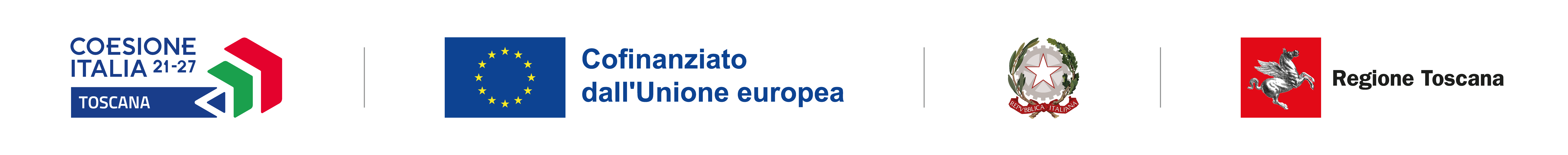 Coesione Italia 21-27 Toscana, cofinanziato dall'Unione europea, Repubblica Italiana e Regione Toscana